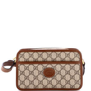 Gucci Mini Interlocking G Patch Camera Bag GG Coated Canvas